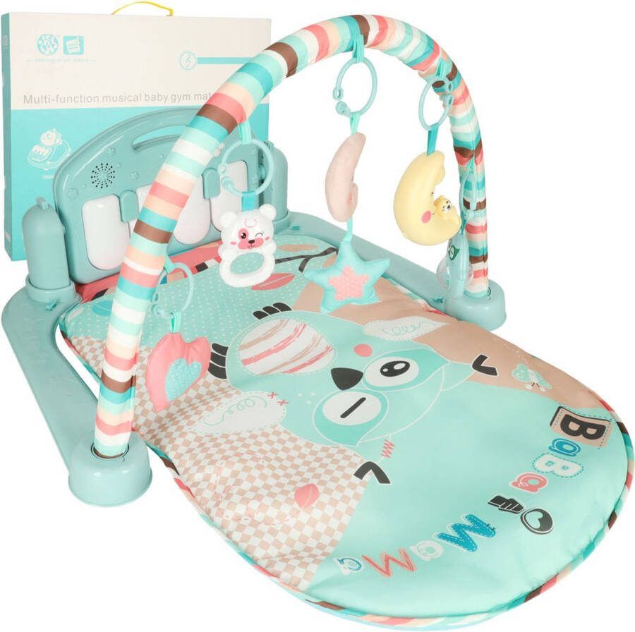 Playos Babygym met Piano Blauw 82 x 46cm Babymat Baby Speelmat Interactief Speelkleed Baby's Baby Speelgoed Interactieve Speelkleed