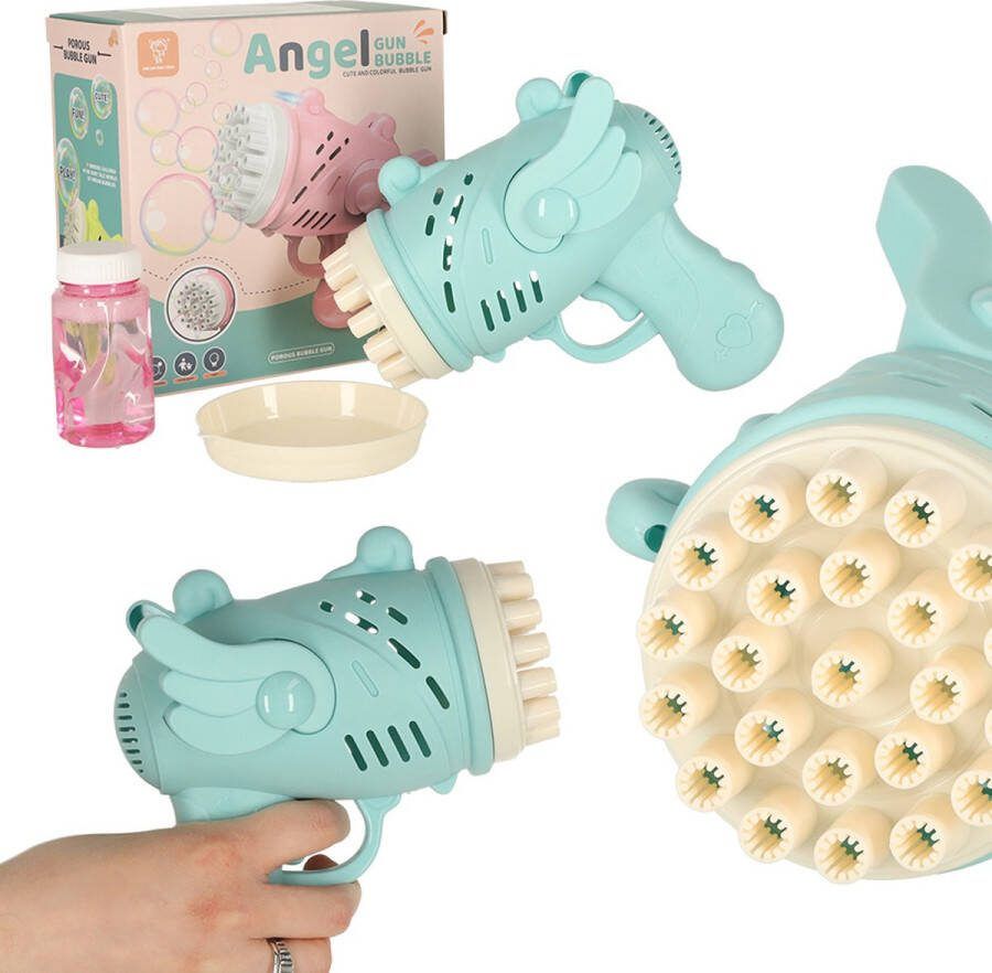 Playos Bellenblaas Pistool Blauw met Vloeistof Bubble Gun Bellenblaaspistool Bellenblazer Bellenblaasmachine Buitenspeelgoed Speelgoed