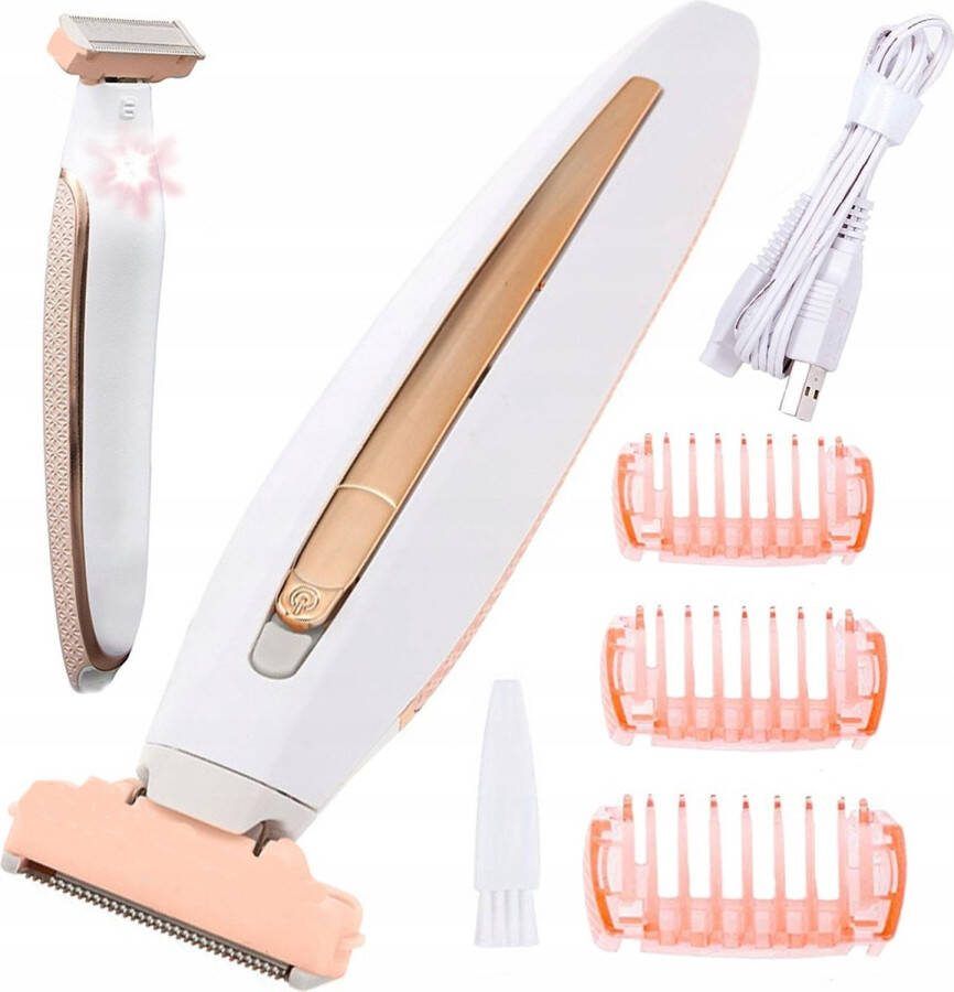 Playos Epilator 3 Opzetstukken met Verlichting Oplaadbaar Lady Shaver Scheerapparaat vrouw Dames Trimmer Haarverwijderaar Vrouw Been Scheerapparaat Gezicht Oksels Benen Bikinilijn