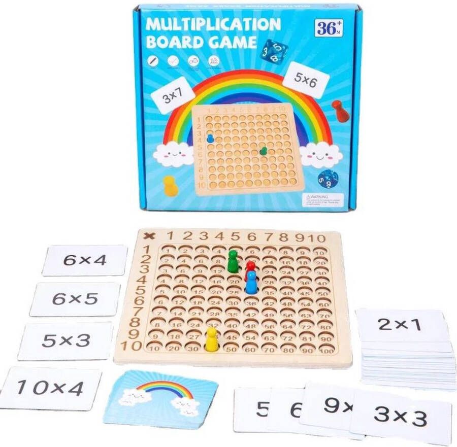 Playos Keersommen Spel Lichtblauw Vermenigvuldigen Tafels Leren Tafelsommen Keersommen Educatief Speelgoed Montessori Speelgoed Leren Rekenen Cognitieve Ontwikkeling