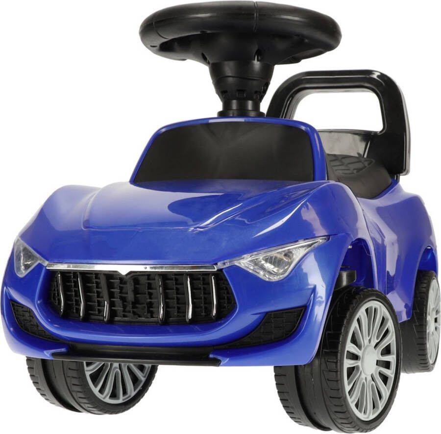 Playos Loopauto Blauw Loopwagen met Geluid en Licht Duwauto Opbergruimte Beschermbeugel Jongens en Meisjes