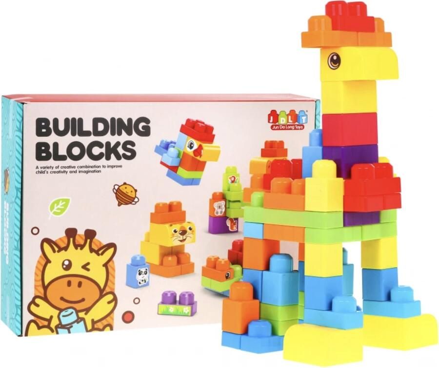 Playos Grote Bouwblokken met Stickers 68 Delig Peuter Bouwstenen Bouwen Constructiespeelgoed