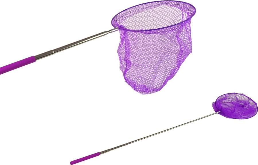 Playos Telescopisch Insectennet Paars tot 85 cm Buitenspeelgoed Insecten Speelgoed Vlindernet Visnet Kinderen Schepnet Insectenvanger