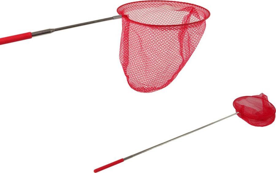 Playos Telescopisch Insectennet Rood tot 85 cm Buitenspeelgoed Insecten Speelgoed Vlindernet Visnet Kinderen Schepnet Insectenvanger