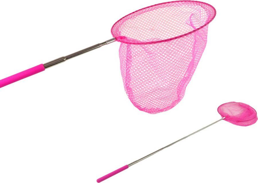 Playos Telescopisch Insectennet Roze tot 85 cm Buitenspeelgoed Insecten Speelgoed Vlindernet Visnet Kinderen Schepnet Insectenvanger