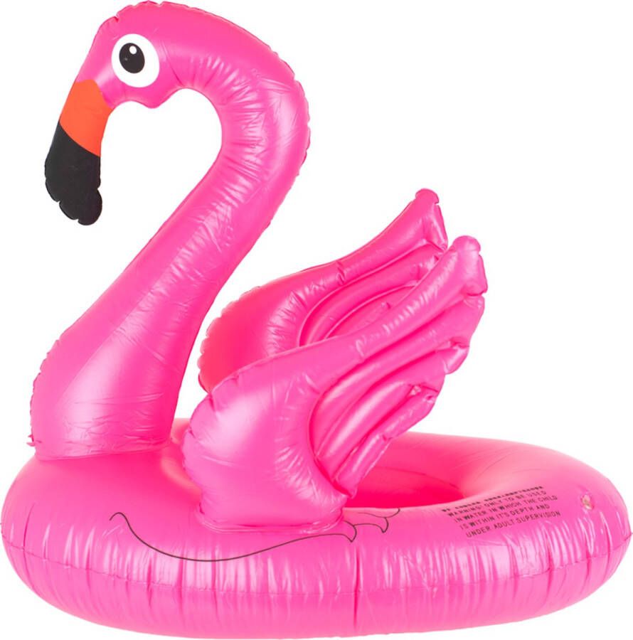 Playos Zwemband Flamingo Roze met Zitje Handvatten Rugleuning Roze Peuter en Baby Zwemring Babyzwemband Babyfloat Zwemtrainer Opblaasbaar Zwemstoel Handvaten