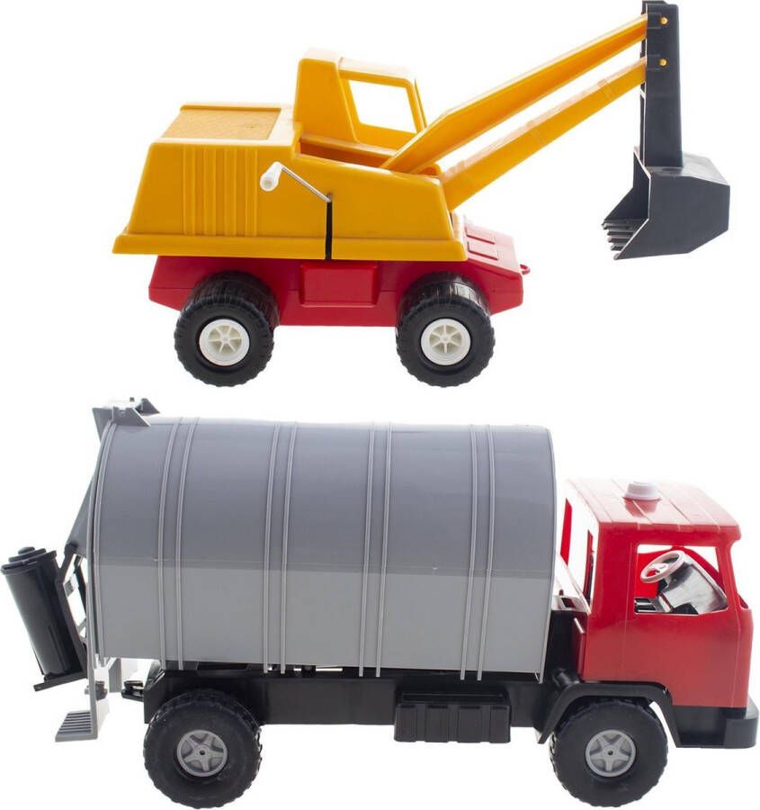 Playtime set voertuigen voor zandbak bulldozer 40 cm + vrachtwagen 45 cm