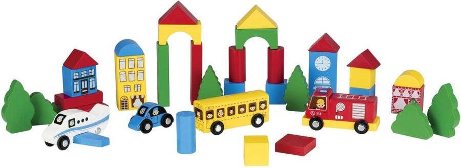 Playtive Bouwblokkenset 50-delig 2-6 Jaar Stad Blokken