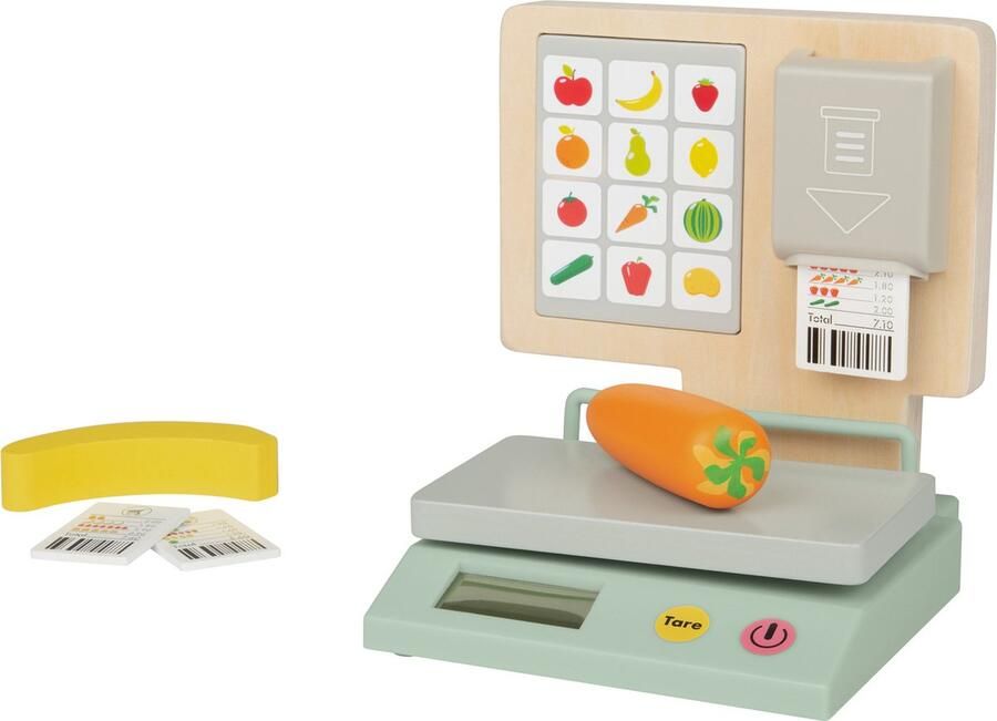 Playtive Houten Keuken weegschaal 6-delig weeg- en geluidsfunctie met Touchpad en elektronisch display