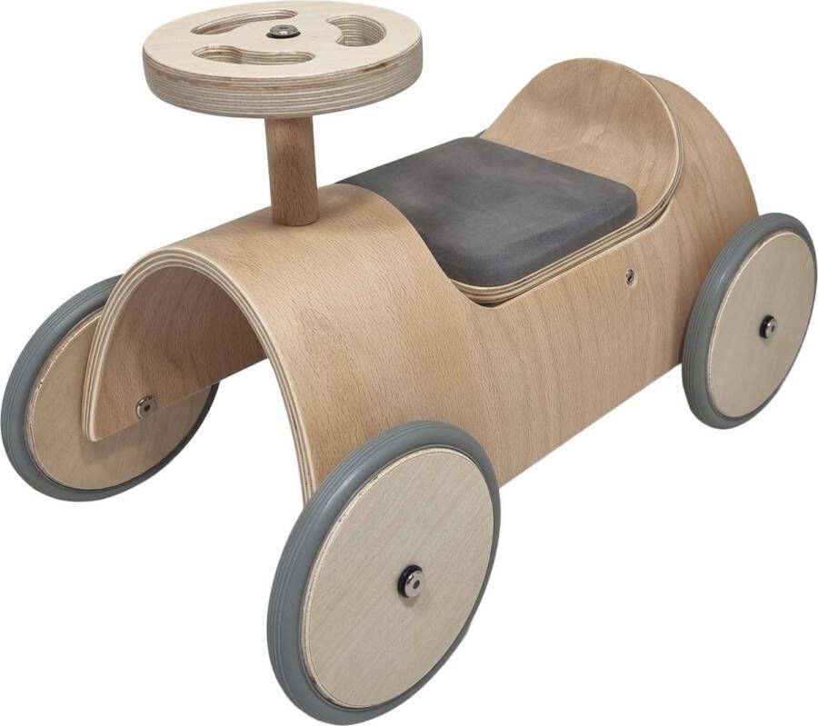 Playwood -Houten loopauto blank gelakt naturel