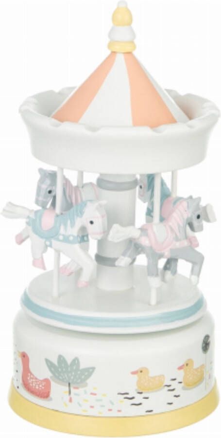 Playwood Muziekdoos Carrousel Pastel met Circus paardje XL