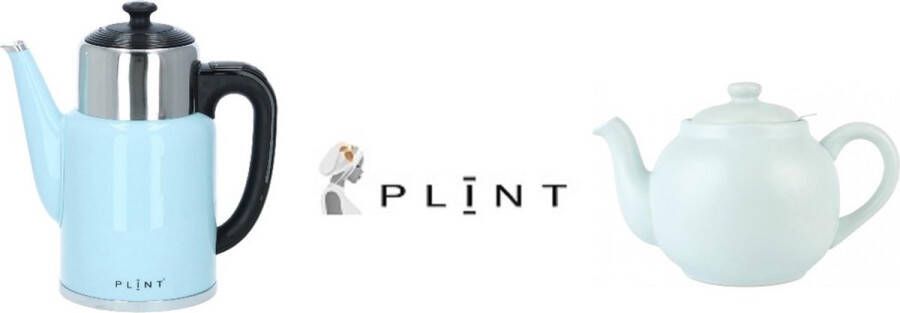 Plint A S Plint Retro luxe theeset cadeauset Retro dubbelwandige en regelbare waterkoker Retro Theepot met theezeef 2.5L Ice pastelblauw