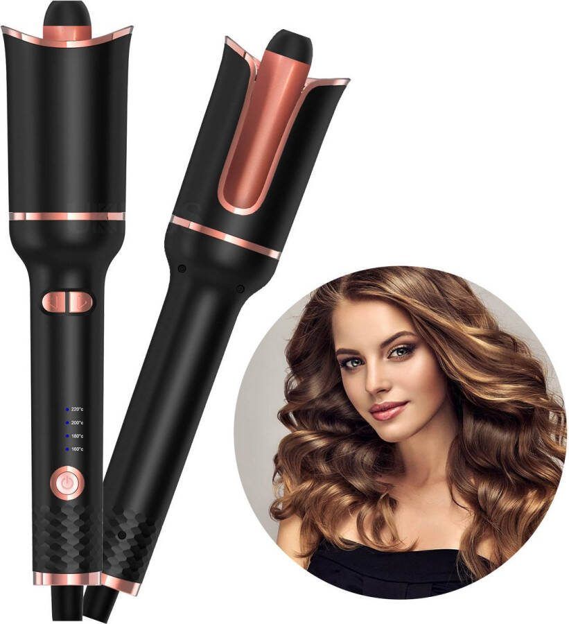 Pluis Vriendjes Automatische Krultang Haarkruller Automatisch Keramisch Krulborstel Roterend 4 Temperatuurstanden Golvenkrultang Krulborstel Roterend Magic Hair Curler Wave Krultang Met Snoer
