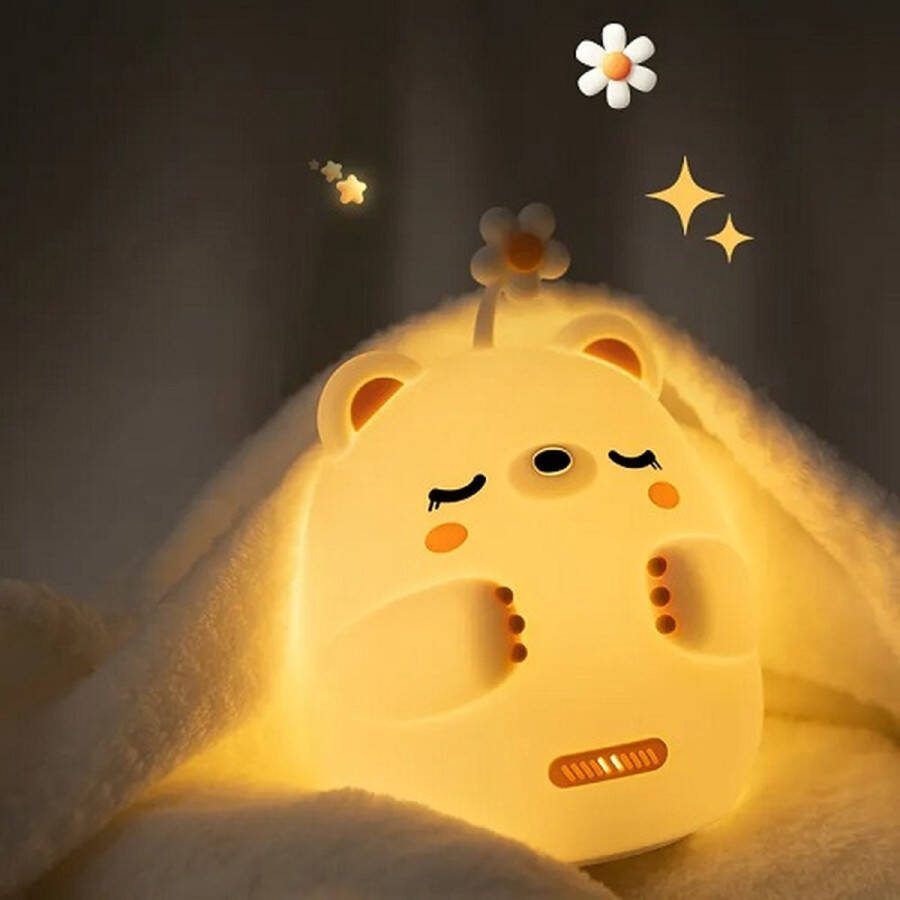 Pluis Vriendjes Kinder Nachtlampje Baby Nachtlampje Slaaplampje Babykamer verlichting Dimbaar Veilig voor Kinderen LED Beer USB Batterij