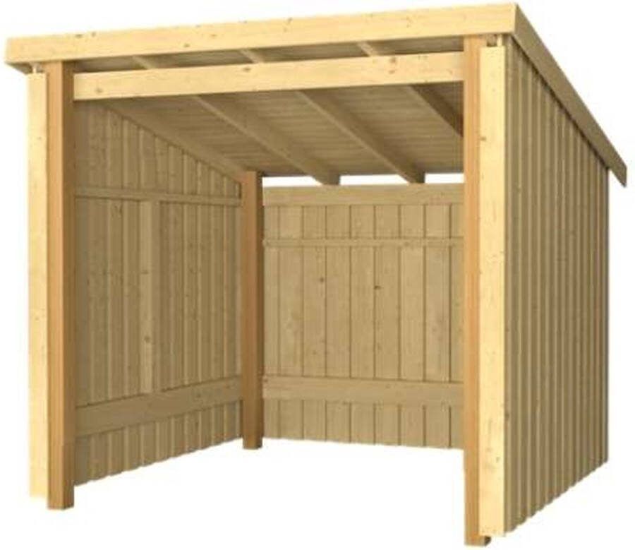 Plus Danmark Fietsenberging open 5 m2 onbehandeld 218 x 229 x 220 cm Type A