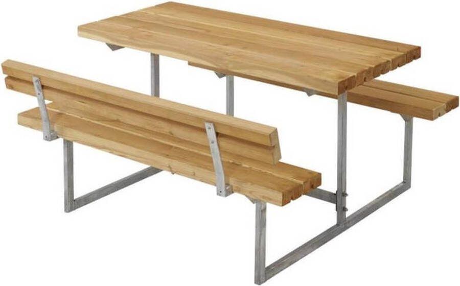 Plus Danmark Kinderpicknicktafel lariks geolied | Basic met 1 rugleuning 117 x 110 x 59 (B x L x H)