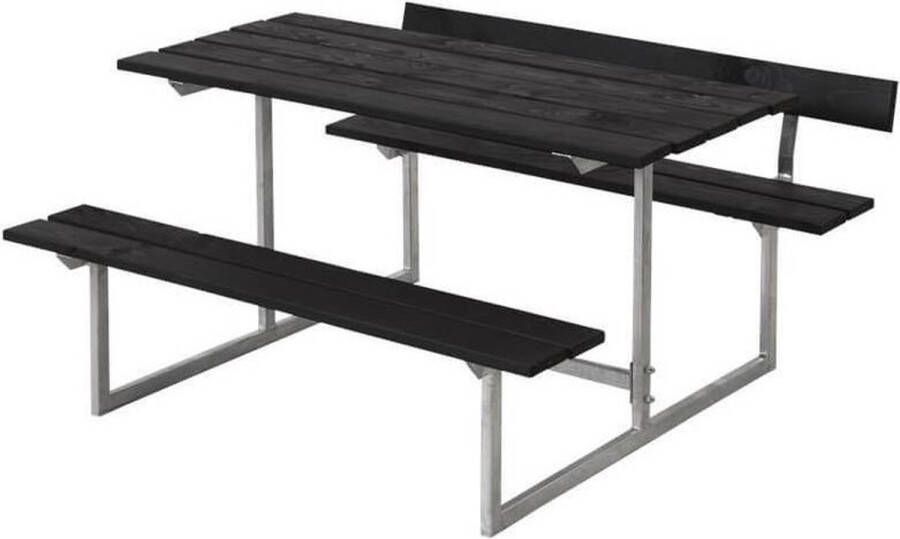 Plus Danmark Kinderpicknicktafel vuren geimpregneerd | Basic met 1 rugleuning zwart