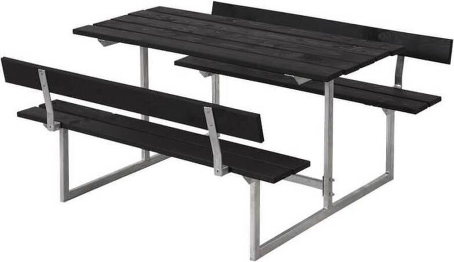 Plus Danmark Kinderpicknicktafel vuren geimpregneerd | Basic met 2 rugleuningen zwart