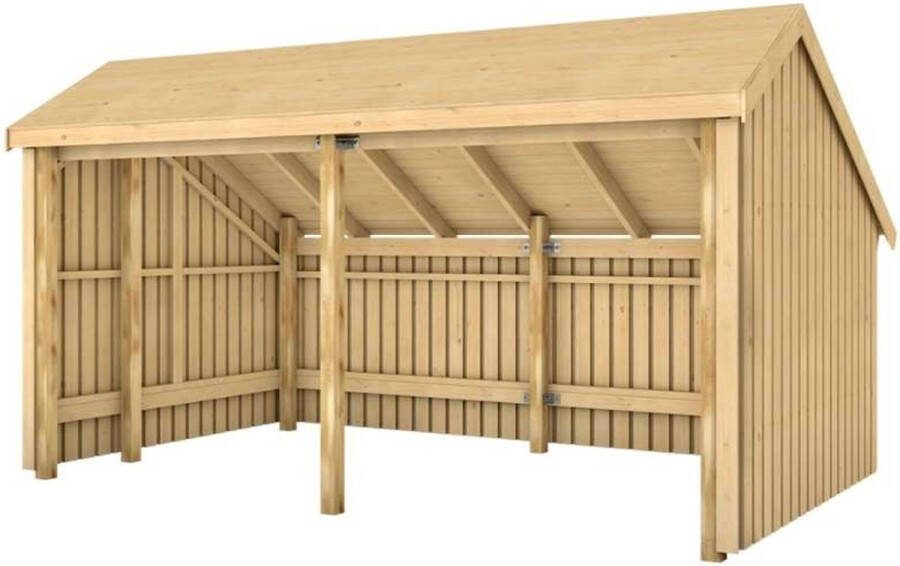 Plus Danmark Multi tuinhuis open 10 5 m2 onbehandeld 248 x 432 x 250 cm Type A
