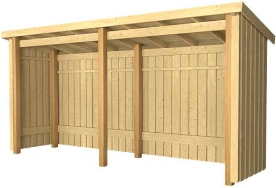 Plus Danmark Multi tuinhuis open 4 7 m2 onbehandeld 432 x 109 x 218 cm Type A