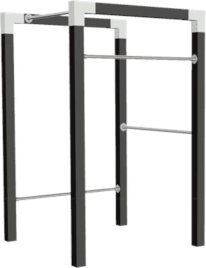 Plus Danmark Outdoor fitnesstoestel zwart hout model 1