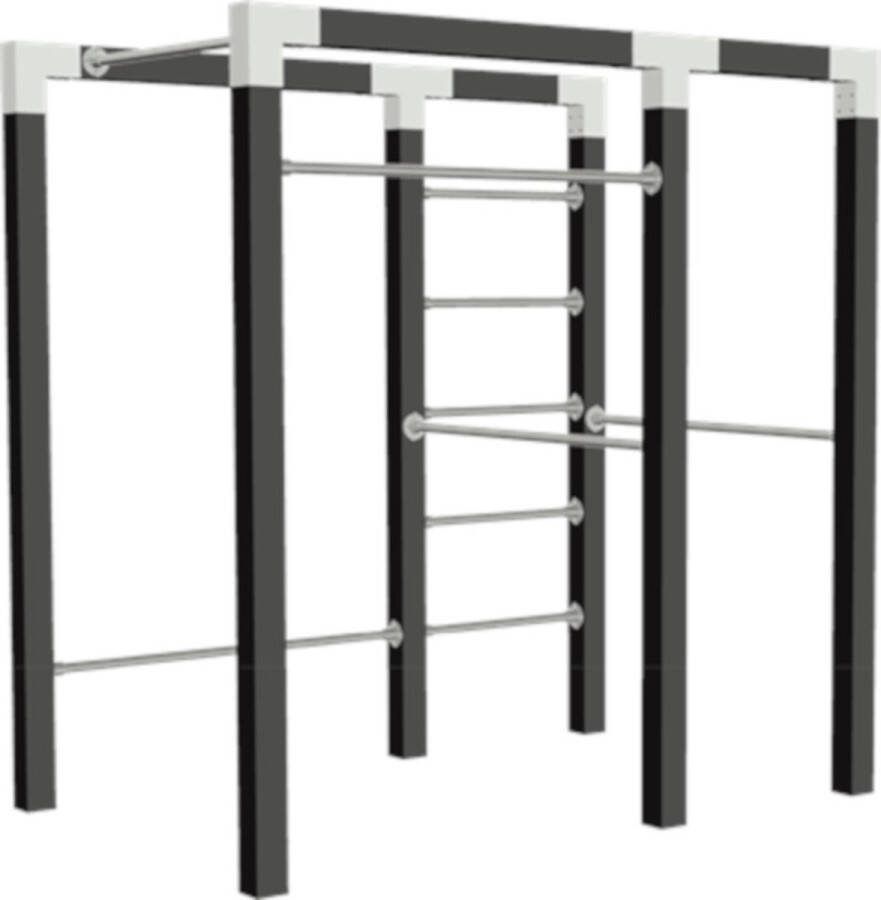 Plus Danmark Outdoor fitnesstoestel zwart hout model 2