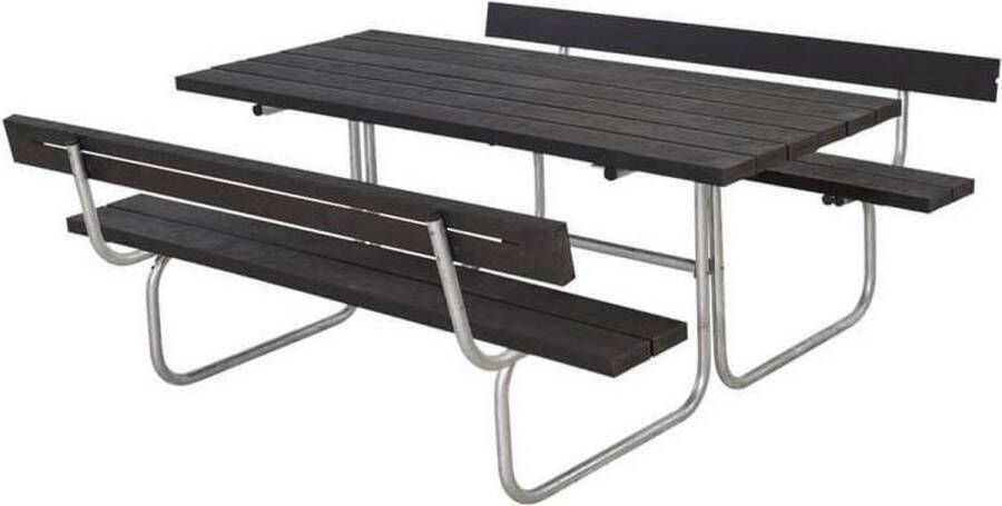 Plus Danmark Picknickset kunststof | Classic 2 rugleuningen zwart 177 x 177 x 73 cm
