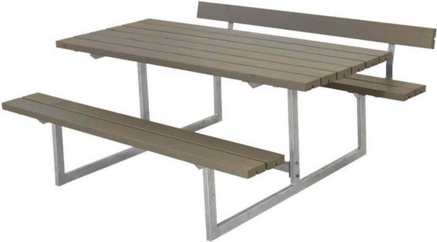 Plus Danmark Picknickset vuren geimpregneerd | Basic 1 rugleuning grijsbruin 172 x 177 x 73 cm