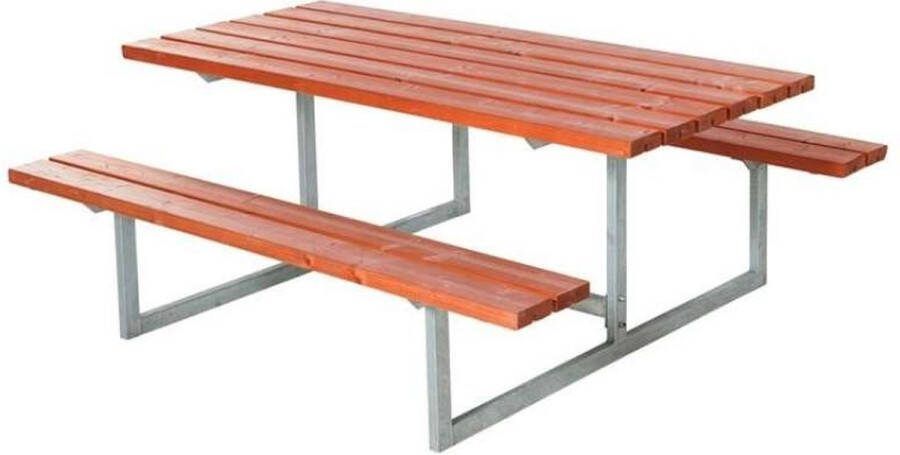Plus Danmark Picknicktafel vuren geimpregneerd Basic gegrond teak 160 x 177 x 73 cm