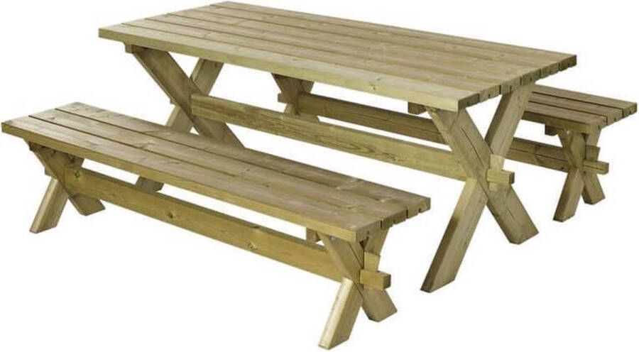 Plus Danmark Picknicktafel vuren geimpregneerd Nostalgi 76 x 177 x 72 cm