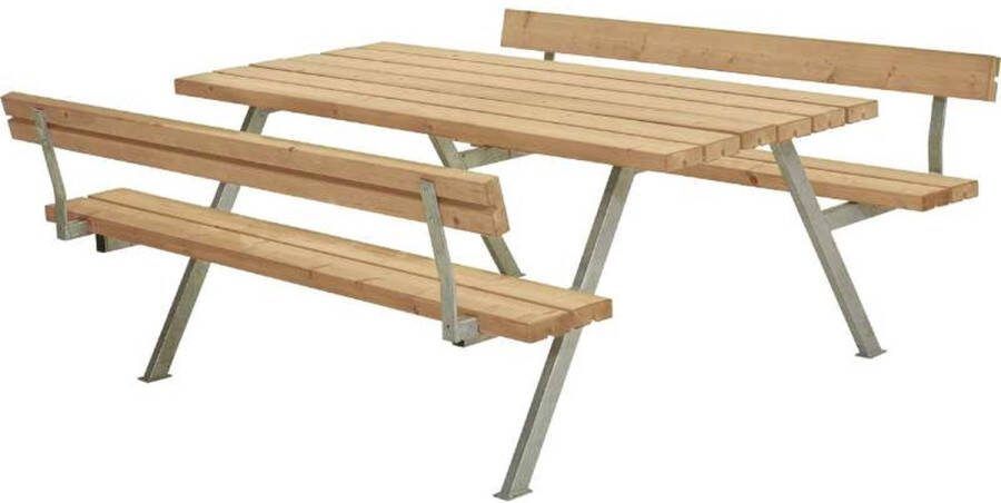 Plus Danmark Picknicktafel thermowood Alpha 2 rugleuningen 185 x 177 x 76 cm