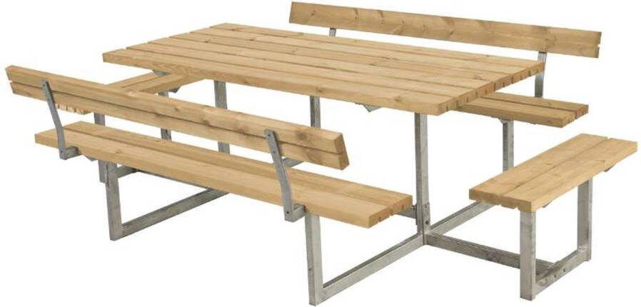 Plus Danmark Picknicktafel thermowood Basic 2 rugleuningen 184 x 260 x 75 cm