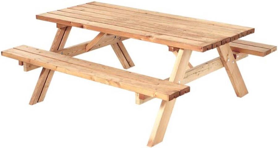 Plus Danmark Picknicktafel Thermowood Opklapbare zitting 155 x 177 x 71 cm