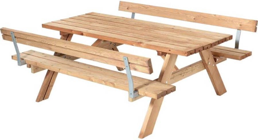 Plus Danmark Picknicktafel Thermowood Opklapbare zitting en rugleuning 155 x 177 x 71 cm