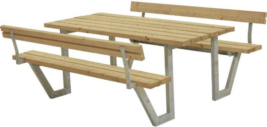 Trendyard ThermoWood Picknicktafel Stalen Frame Wega 2 Rugleuningen