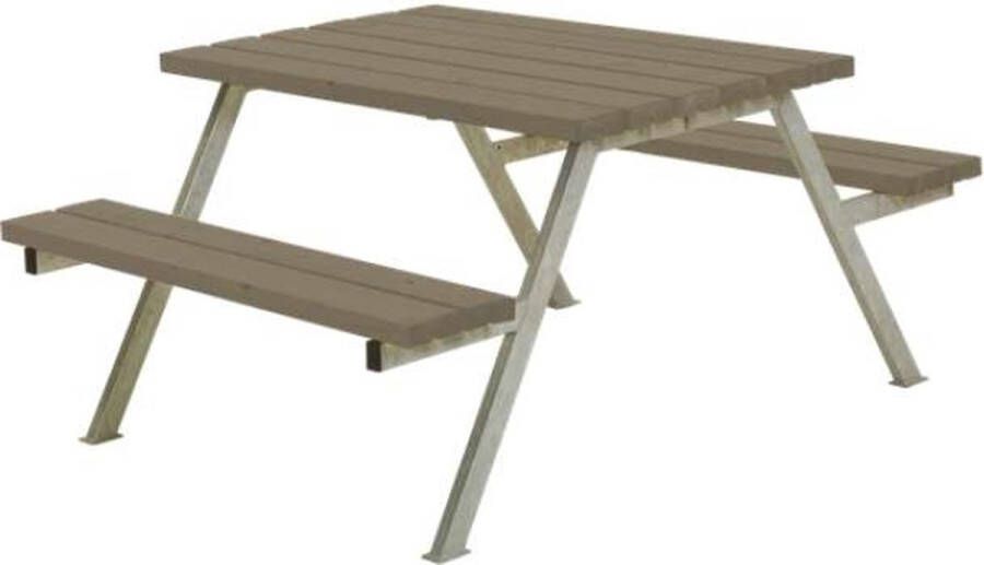 Plus Danmark Picknicktafel vuren gegrond grijsbruin | Alpha 161 x 118 x 73 cm