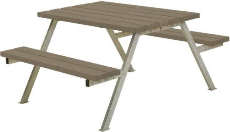 Plus Danmark Picknicktafel vuren gegrond grijsbruin Alpha 161 x 118 x 73 cm