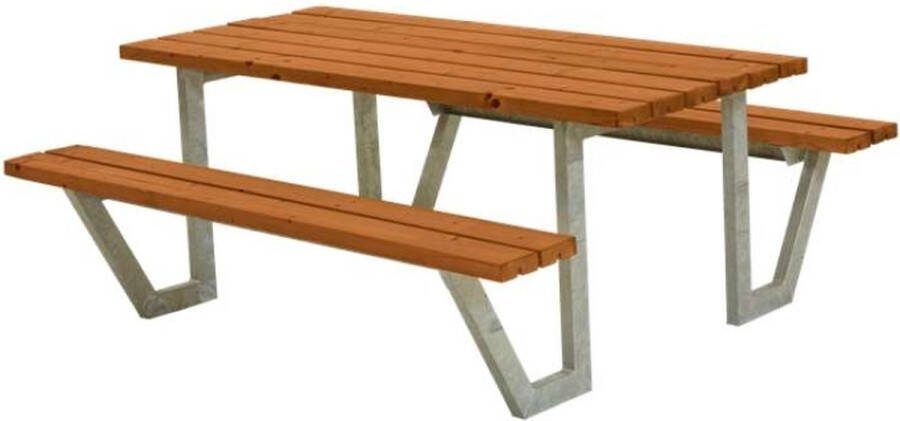 Plus Danmark Picknicktafel vuren gegrond teak Wega 161 x 177 x 73 cm