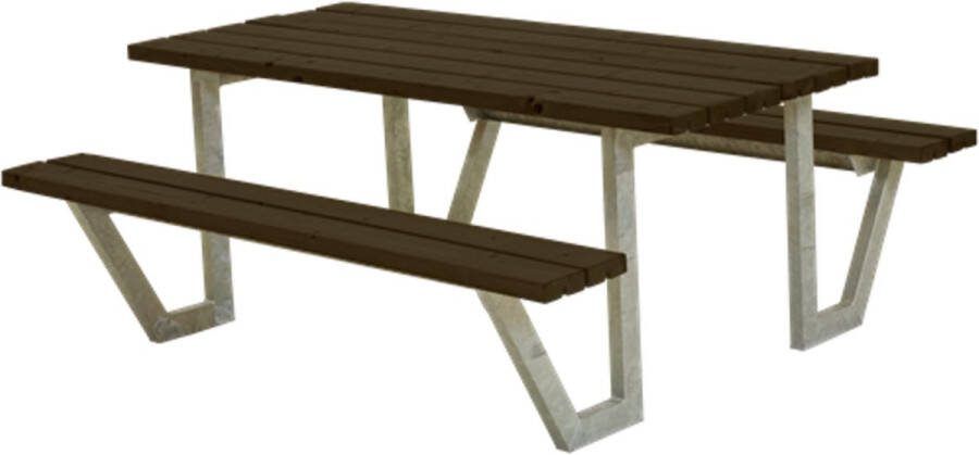 Plus Danmark Picknicktafel vuren gegrond zwart Wega 161 x 177 x 73 cm
