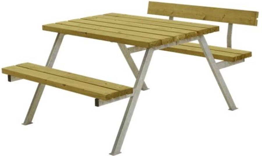 Plus Danmark Picknicktafel vuren geimpregneerd | Alpha 1 rugleuning 173 x 118 x 76 cm