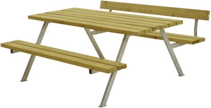 Plus Danmark Picknicktafel vuren geimpregneerd | Alpha 1 rugleuning 173 x 177 x 76 cm