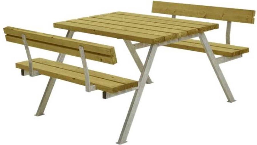 Plus Danmark Picknicktafel vuren geimpregneerd | Alpha 2 rugleuning 185 x 118 x 76 cm