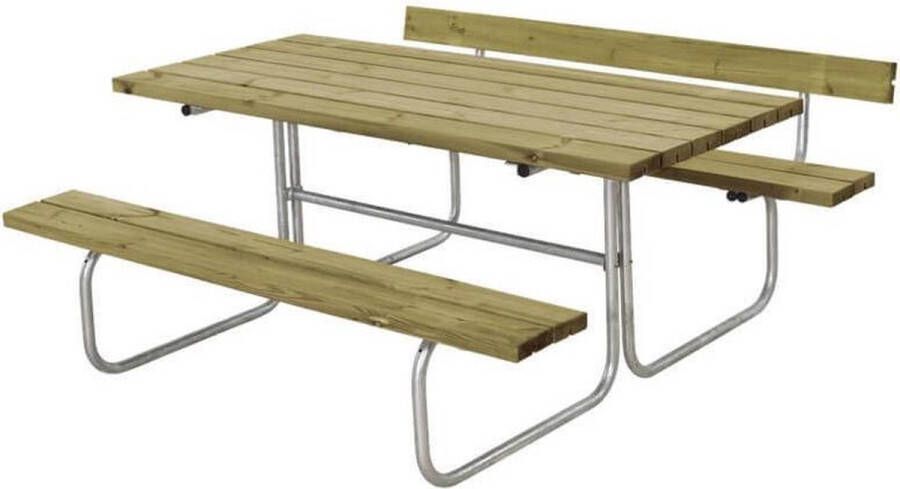 Plus Danmark Picknicktafel vuren geimpregneerd Classic 1 rugleuning 166 x 177 x 73 cm