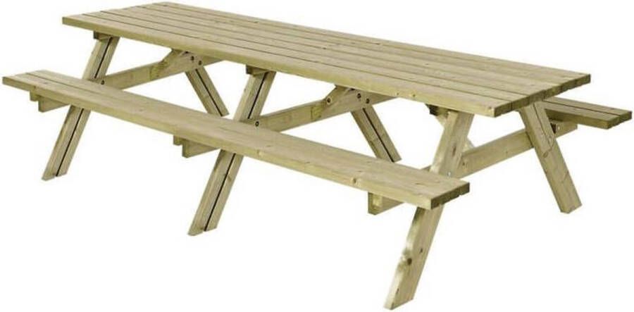 Plus Danmark Picknicktafel vuren geimpregneerd | Opklapbare zitting 149 x 300 x 71 cm