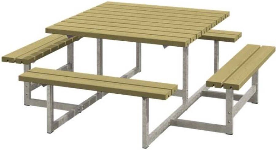 Plus Danmark Picknicktafel vuren geimpregneerd | Picknick vierkant 200 x 200 x 73 cm