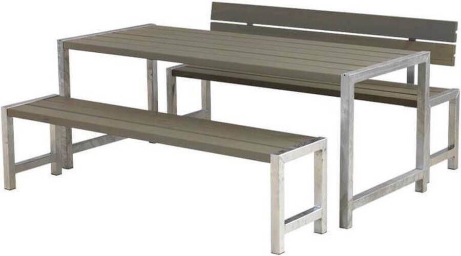 Plus Danmark Planken tuinset vuren geimpregneerd | Plankesaet 1 rugleuning grijsbruin 77 x 186 x 72 cm
