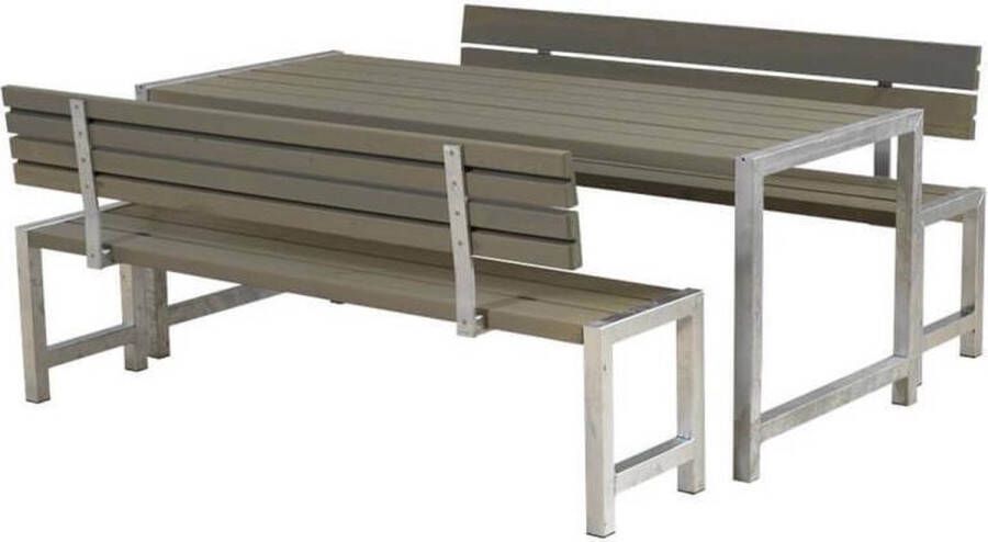 Plus Danmark Planken tuinset vuren geimpregneerd | Plankesaet rugleuningen grijsbruin 77 x 186 x 72 cm