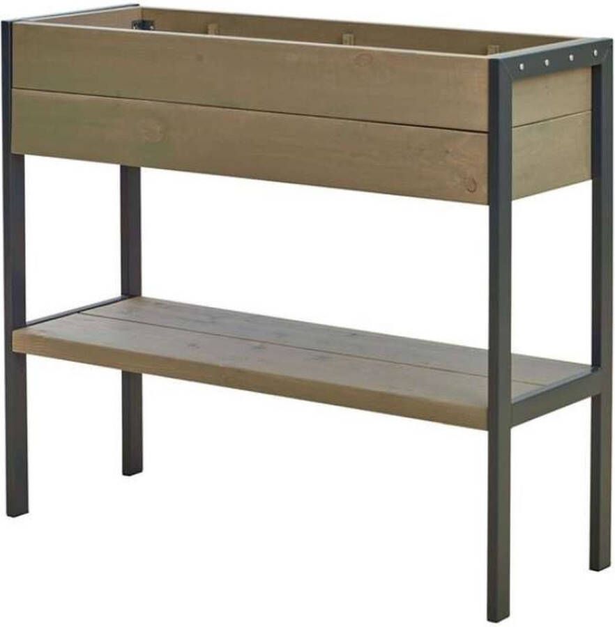 Plus Danmark Plantenbak vuren gegrond grijsbruin | 37 x 103 x 90 cm