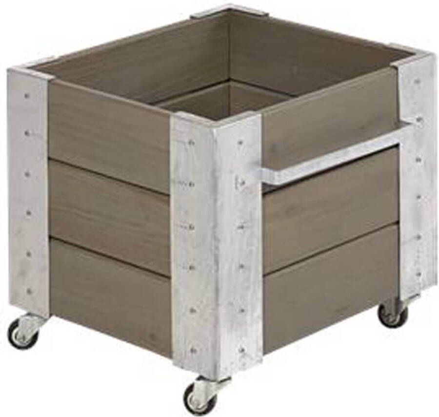 Plus Danmark Plantenbak vuren geimpregneerd | Cubic grijsbruin 46 x 50 x 45 cm