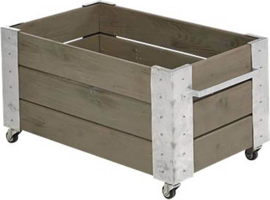 Plus Danmark Plantenbak vuren geimpregneerd | Cubic grijsbruin 87 x 50 x 45 cm